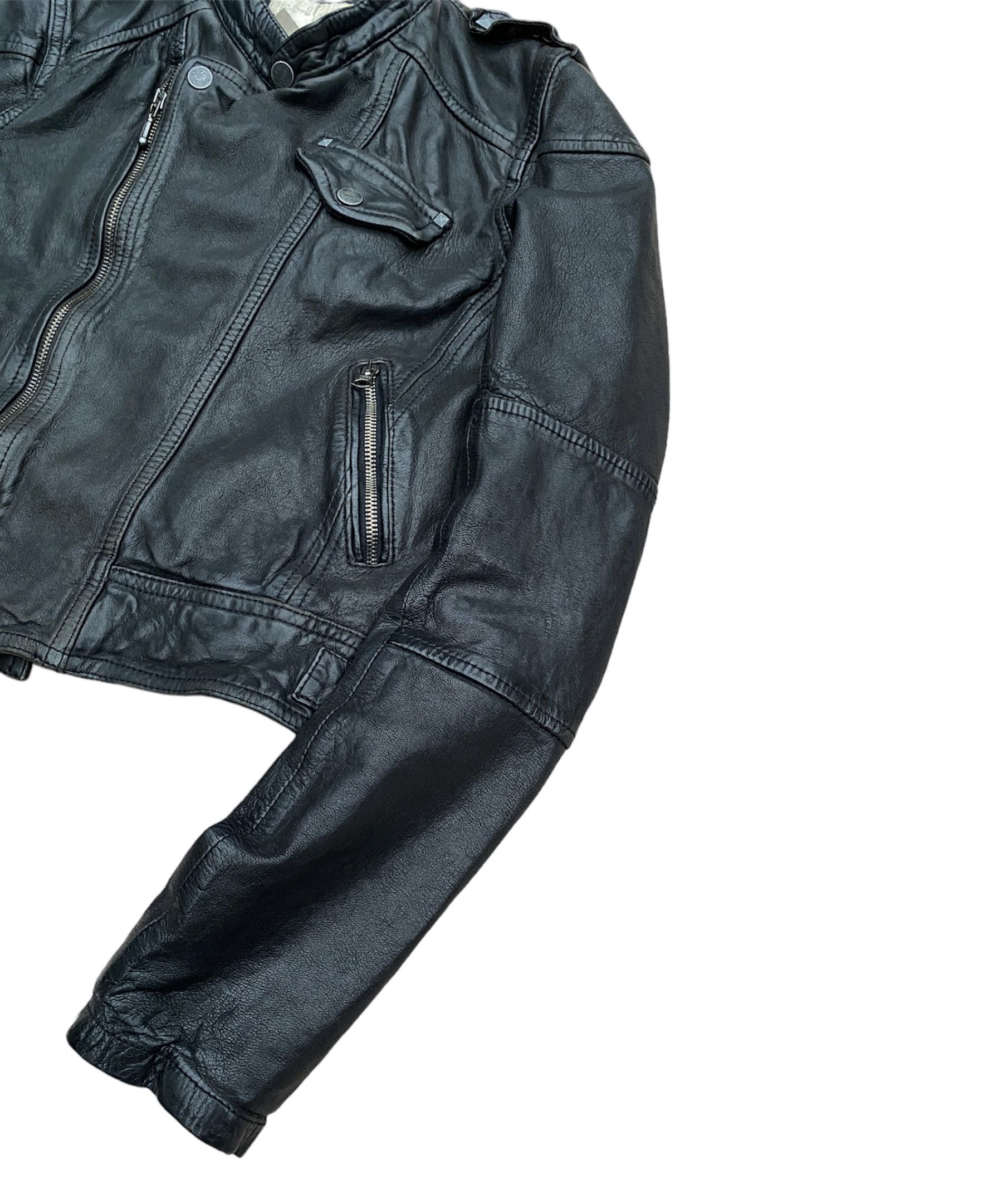 Levi's Vintage Levis Special Edition Cropped Leather Biker Jacket Size M / US 6-8 / IT 42-44 - 6 Thumbnail