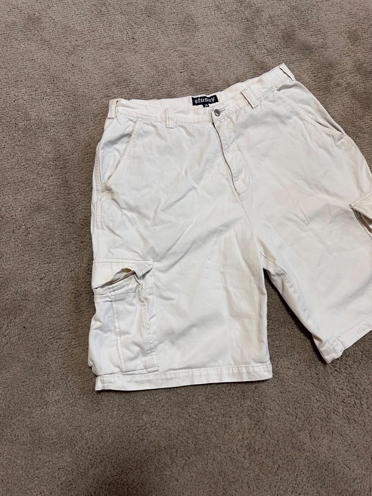 Stussy Vintage 80s Stussy Cargo Shorts White Sz 36 Size US 36 / EU 52 - 2 Thumbnail