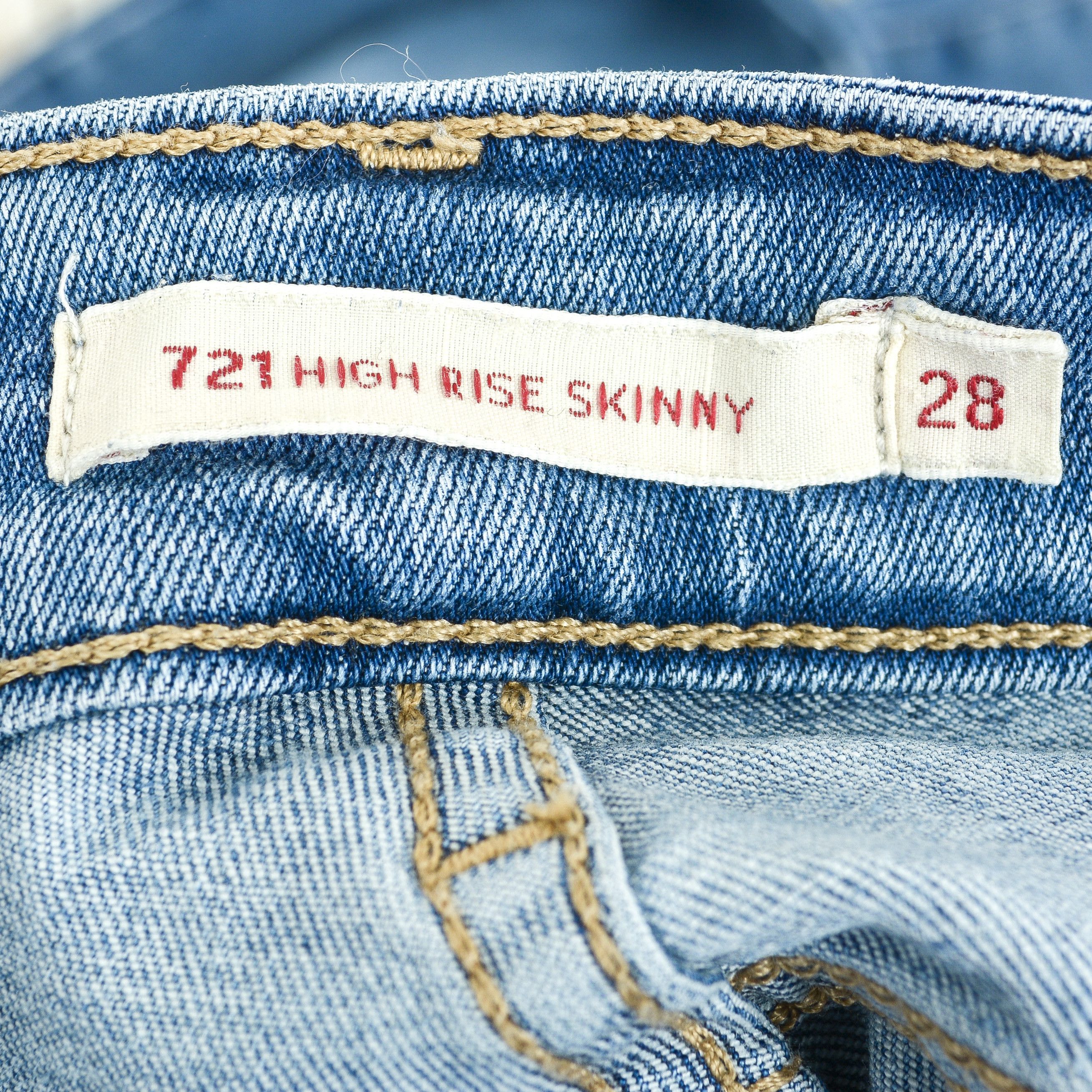 Levi's 721 High Rise Skinny W27 L30 Jeans Denim Trousers Pants Zip Size 27" / US 4 / IT 40 - 6 Thumbnail