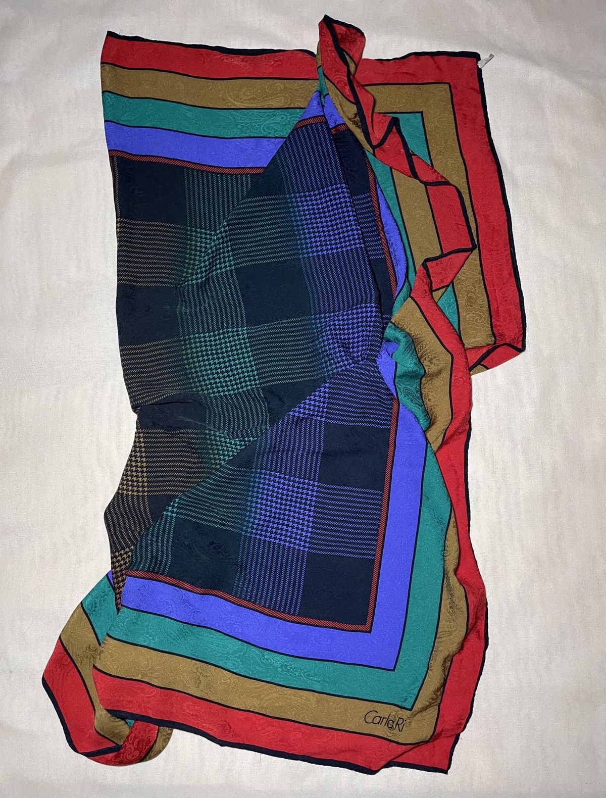 SikSilk × Vintage Carla Ri vintage jacquard large silk scarf / shawl Size ONE SIZE - 6 Thumbnail