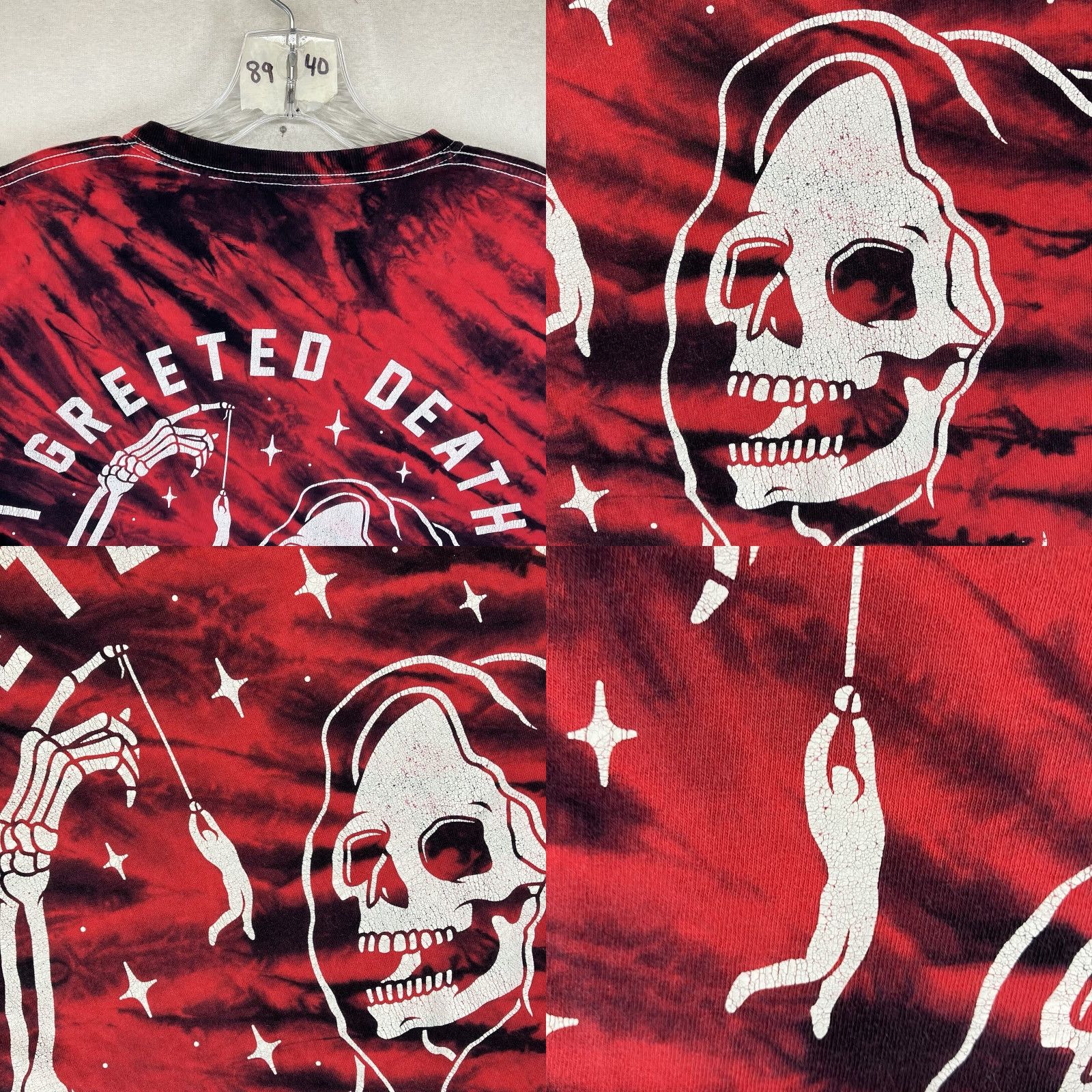 Fruit Of The Loom VINTAGE Deathcore T-Shirt Adult Medium Red Graphic Print Skull Shirt Men's Limited Edition Size US M / EU 48-50 / 2 - 8 Thumbnail