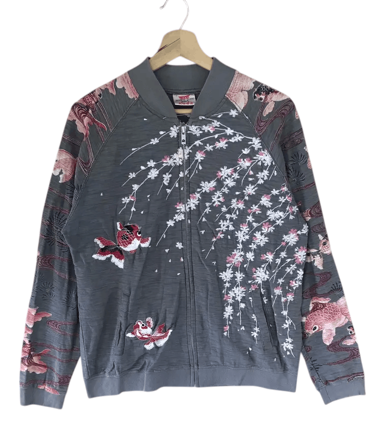Japanese Brand Vintage Japanese Classic Script Koi Fish Element Sweaters Size US M / EU 48-50 / 2 - 1 Thumbnail