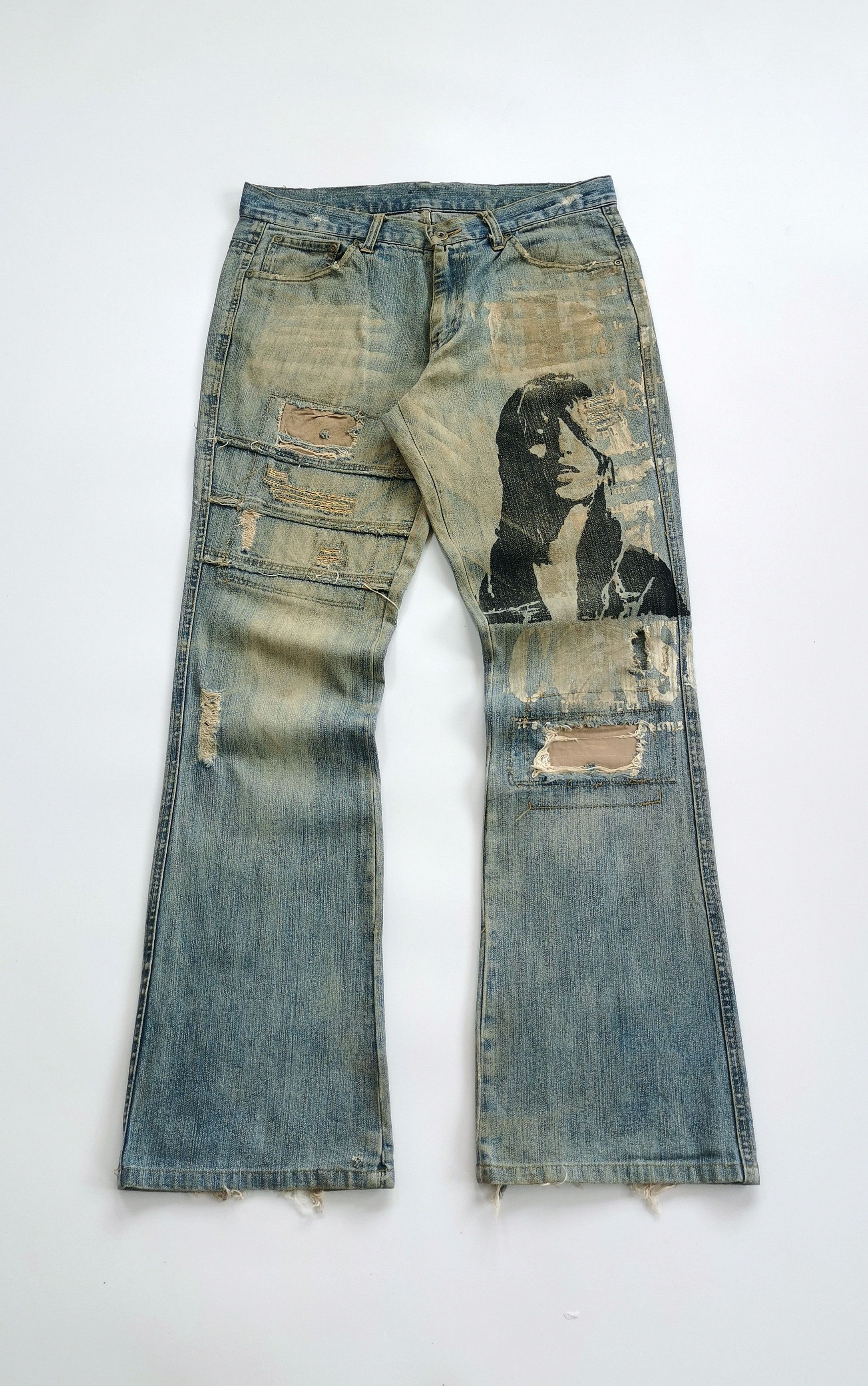 In The Attic In The attic Flared Distressed Poem Jeans Pants Size US 33 - 1 Thumbnail