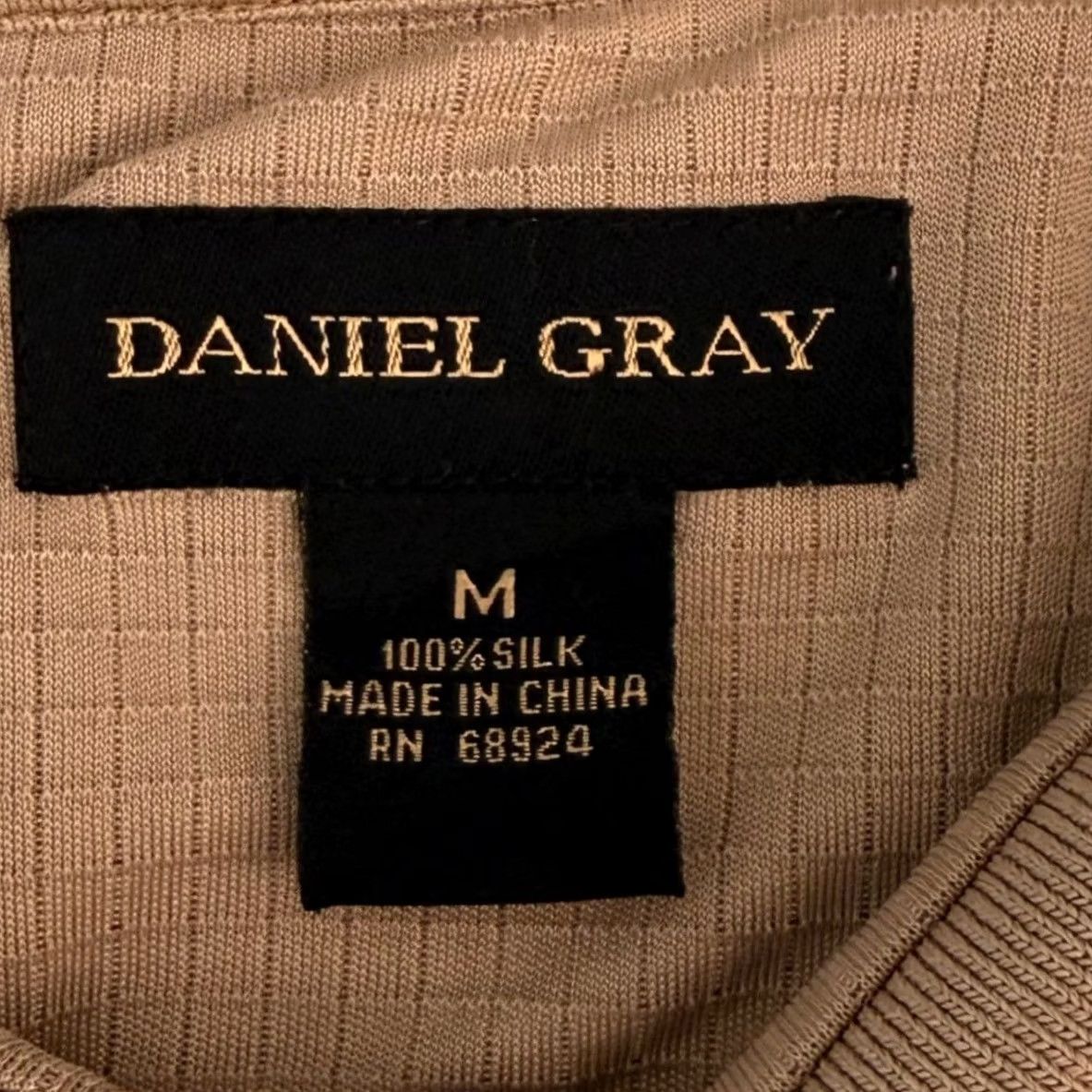 Vintage EUC Daniel Gray Silk Polo Shirt - Vintage Y2K Stripe - Tan Beige Golf Apparel Size US M / EU 48-50 / 2 - 3 Thumbnail