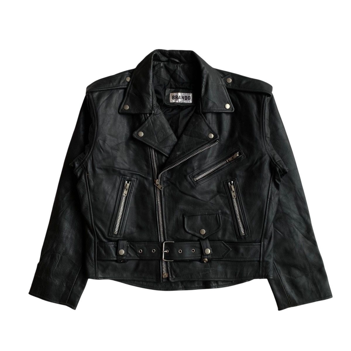 Genuine Leather × Japanese Brand BRANDO Bikers Leather Jacket Size US L / EU 52-54 / 3 - 1 Thumbnail