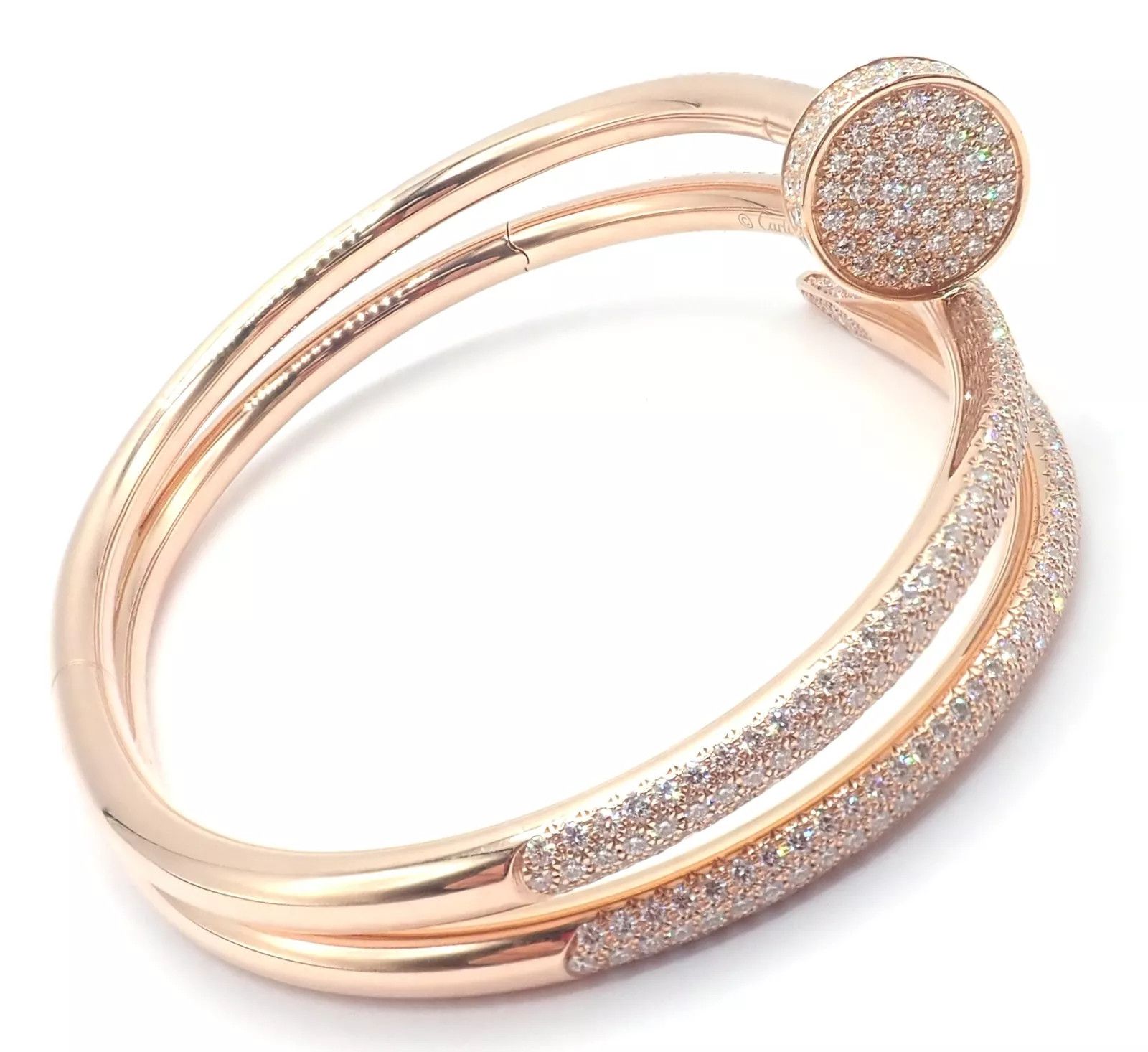 Cartier Nail 18k Gold Diamond Bangle Bracelet Size 16 Paper Size ONE SIZE - 3 Thumbnail