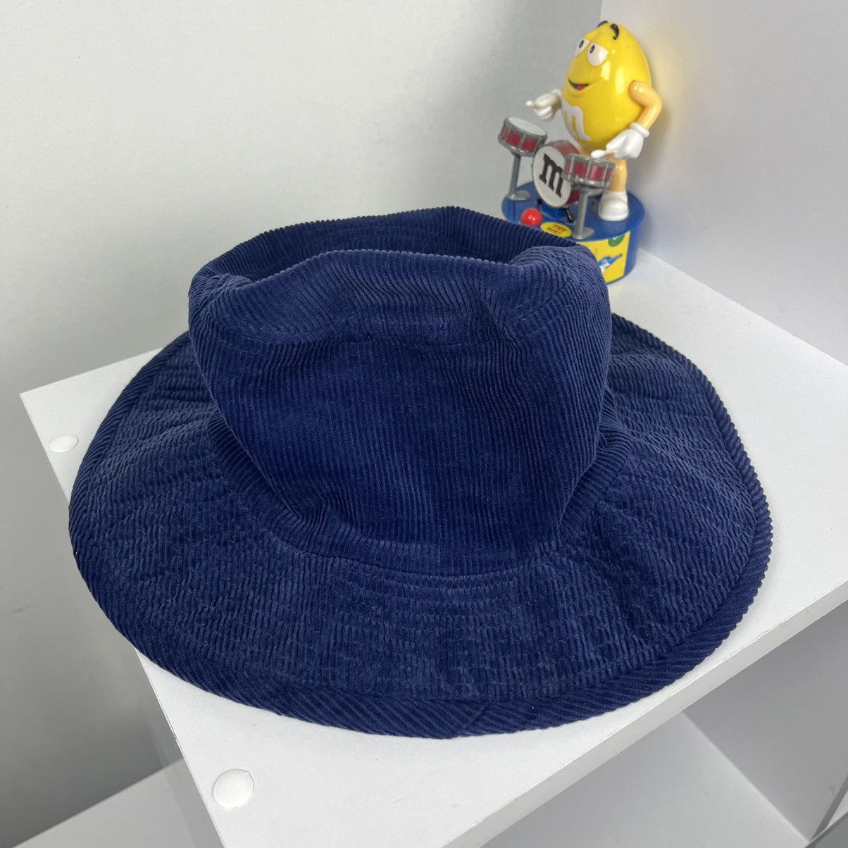 Adidas × Vintage 🫐VINTAGE🫐 Adidas Headwear Blue Corduroy Velvet bucket Hat Size 28 - 3 Thumbnail