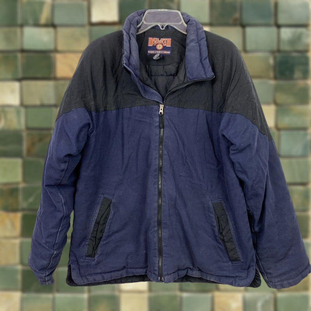 Vintage VINTAGE Duluth Trading Black Blue Canvas Full Zip Work Jacket LT Tall Large Men Jacket Size US L / EU 52-54 / 3 - 1 Thumbnail
