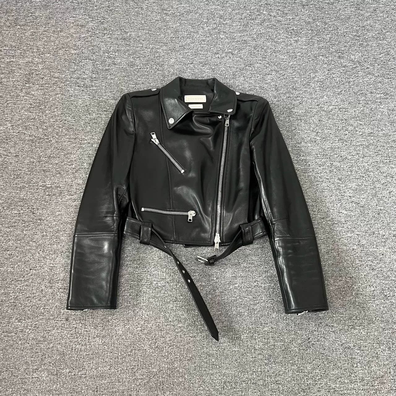 Alexander McQueen Alexander McQueen Short Biker Leather Jacket 38 Size S / US 4 / IT 40 - 1 Thumbnail