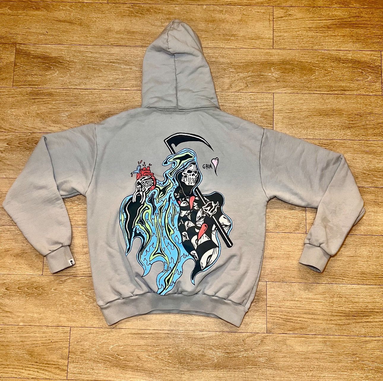 Warren Lotas Warren Lotas Indigo Skull Zip Hoodie | Grailed
