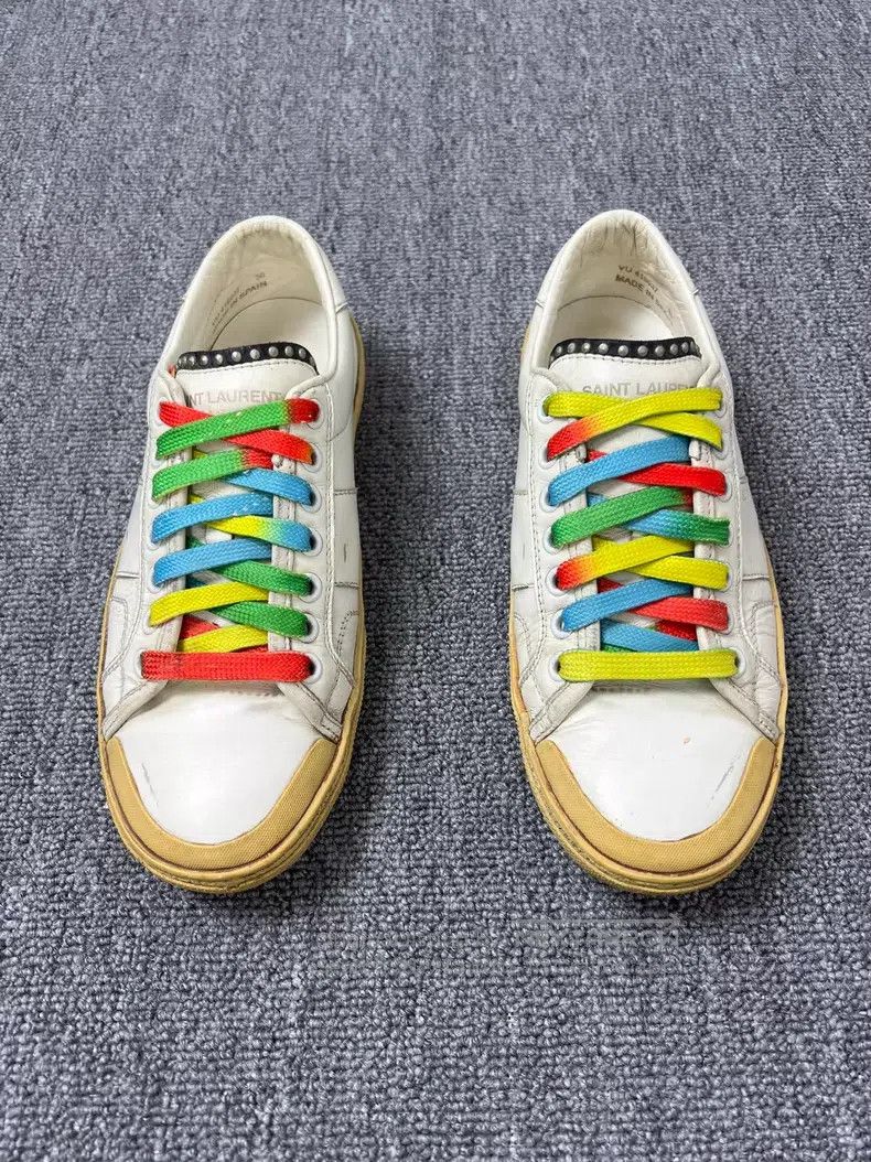 Saint Laurent Paris Saint Laurent Paris Rainbow Shoelaces Distressed Rivet Boa Size US 5.5 / IT 35.5 - 2 Thumbnail