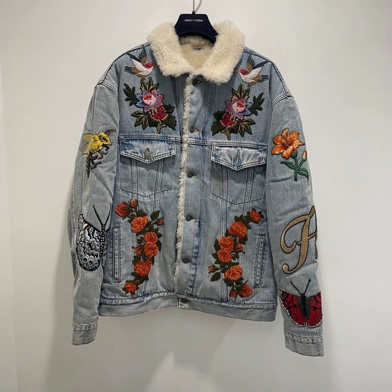Gucci Gucci Denim Jacket with Fur Collar Size US L / EU 52-54 / 3 - 1 Thumbnail