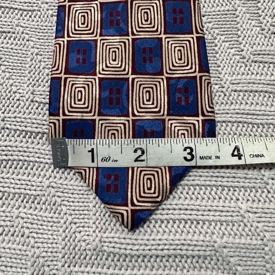 Guy Laroche Vintage Guy Laroche blue and beige abstract 80s silk tie Size ONE SIZE - 4 Thumbnail