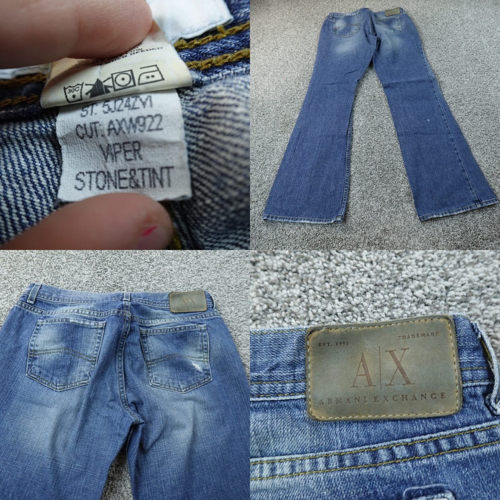 Armani Exchange VTG Armani Exchange Jeans Womens 12 Dark Blue Denim Flare Boot Cut Pants Jeans USA 90s Mens Women Girls Boys Size 34" / US 12 / IT 48 - 8 Thumbnail
