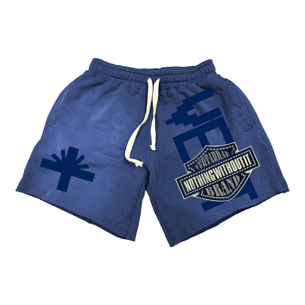 image of Vertabrae Blue Double Emblem Shorts (Size Small), Men's (Size 30)