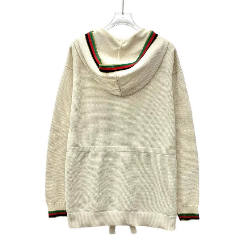 Gucci Gucci Beige striped strawberry embroidered cotton hooded lo Size M / US 6-8 / IT 42-44 - 2 Thumbnail