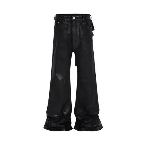 VIBE Streetwear Wax Leather Stretch Hombre Baggy Flare Pants Size US 33 - 1 Thumbnail