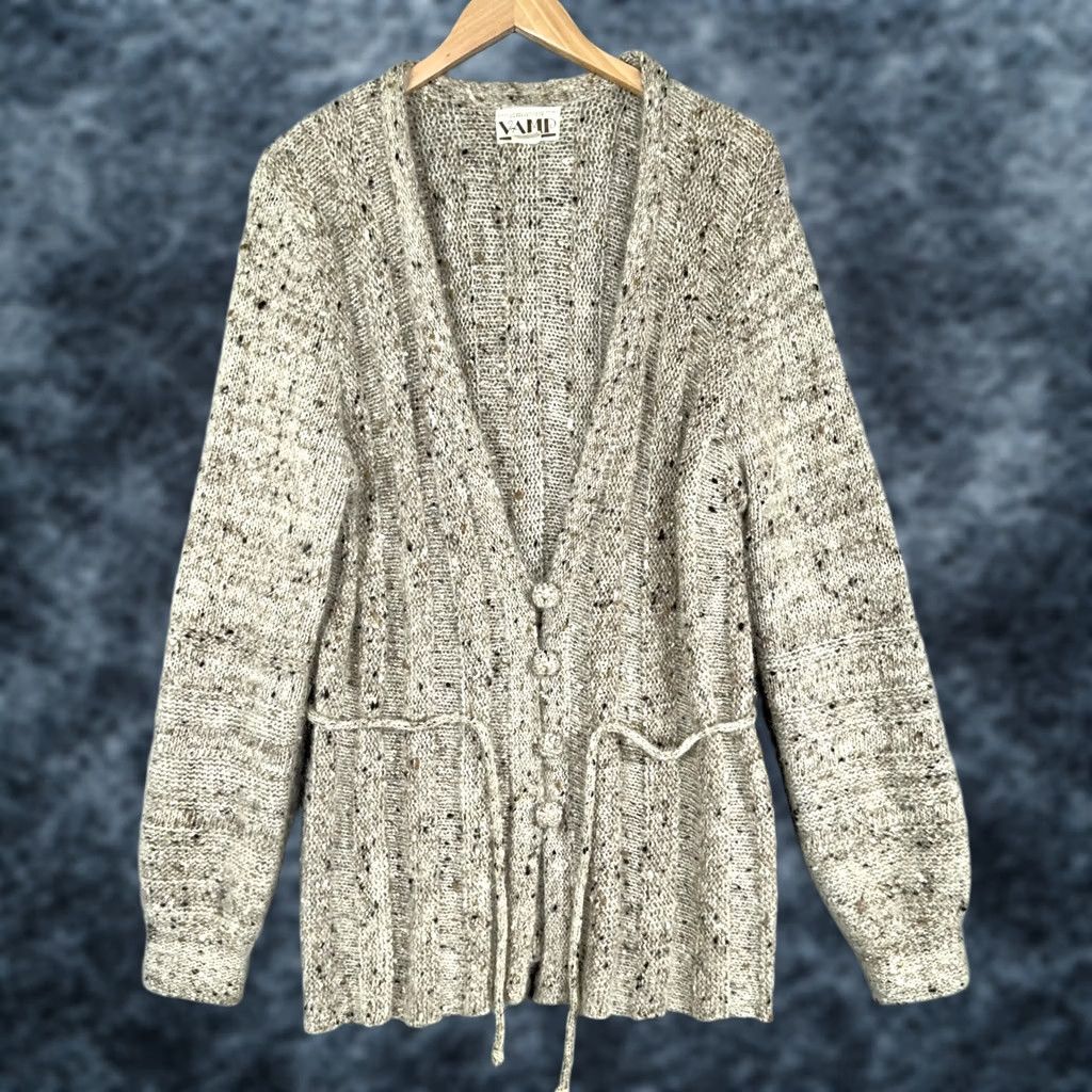 Vintage VINTAGE Koret Cardigan Sweater Mohair Wool Silk Oversized Medium Beige 70s 80s Boho Cozy Womens Size M / US 6-8 / IT 42-44 - 1 Thumbnail