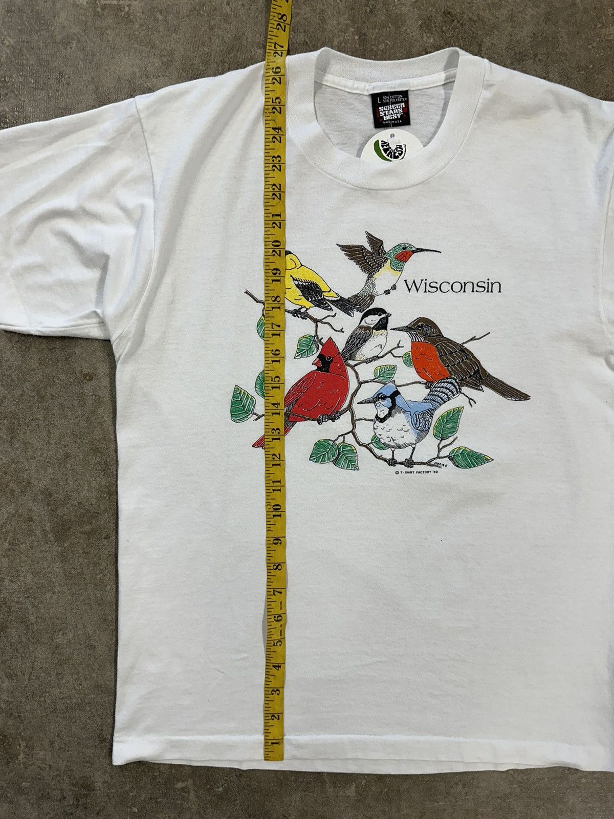 Vintage Vintage 80s Wisconsin Hummingbird Flowers T-Shirt Size US L / EU 52-54 / 3 - 8 Thumbnail