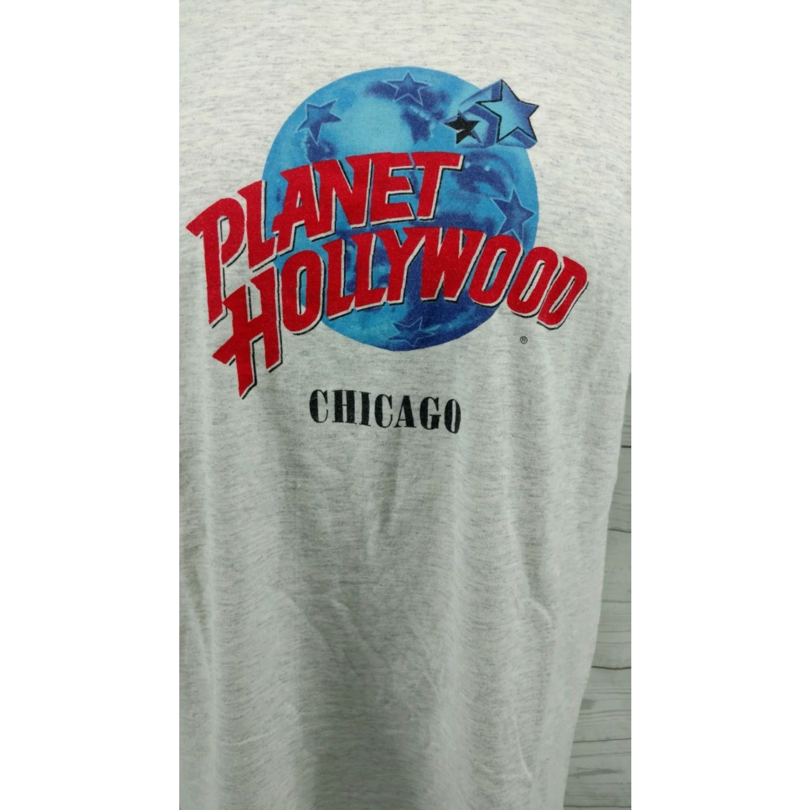 Planet Hollywood VTG Planet Hollywood Chicago Single Stitch T Shirt XL Made in the USA Mens Graphic Tee Light Gray 90s Vintage Chicago Theme Size US XL / EU 56 / 4 - 2 Thumbnail