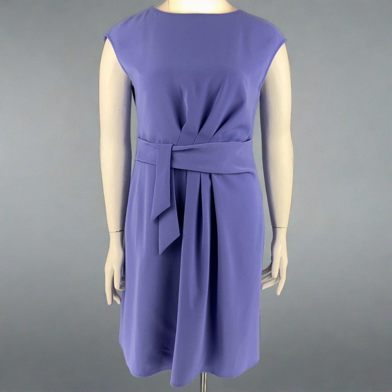 Armani Collezioni ARMANI COLLEZIONI Size 12 Purple Sleeveless Tie Dress Size XL / US 12-14 / IT 48-50 - 1 Thumbnail