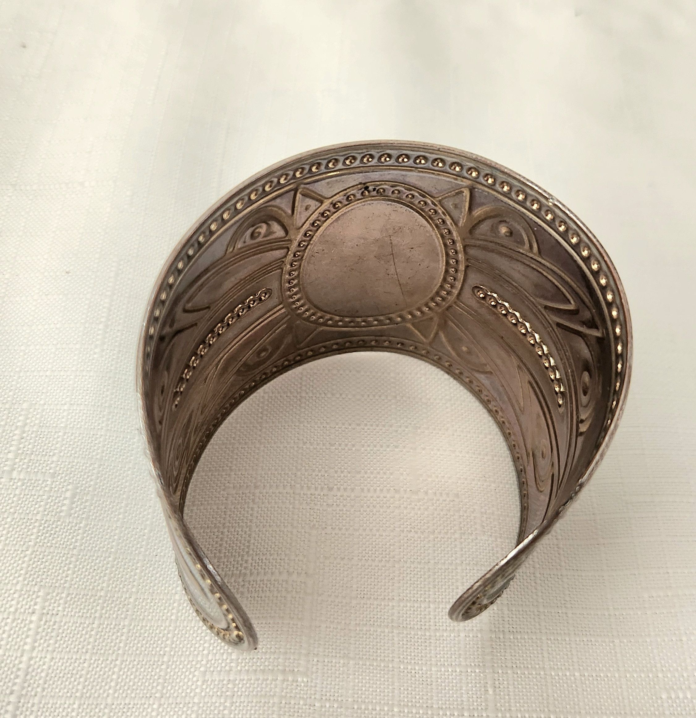 Other Black onyx Faux painted on Silver color Faux Cuff Bracelet Size ONE SIZE - 6 Thumbnail