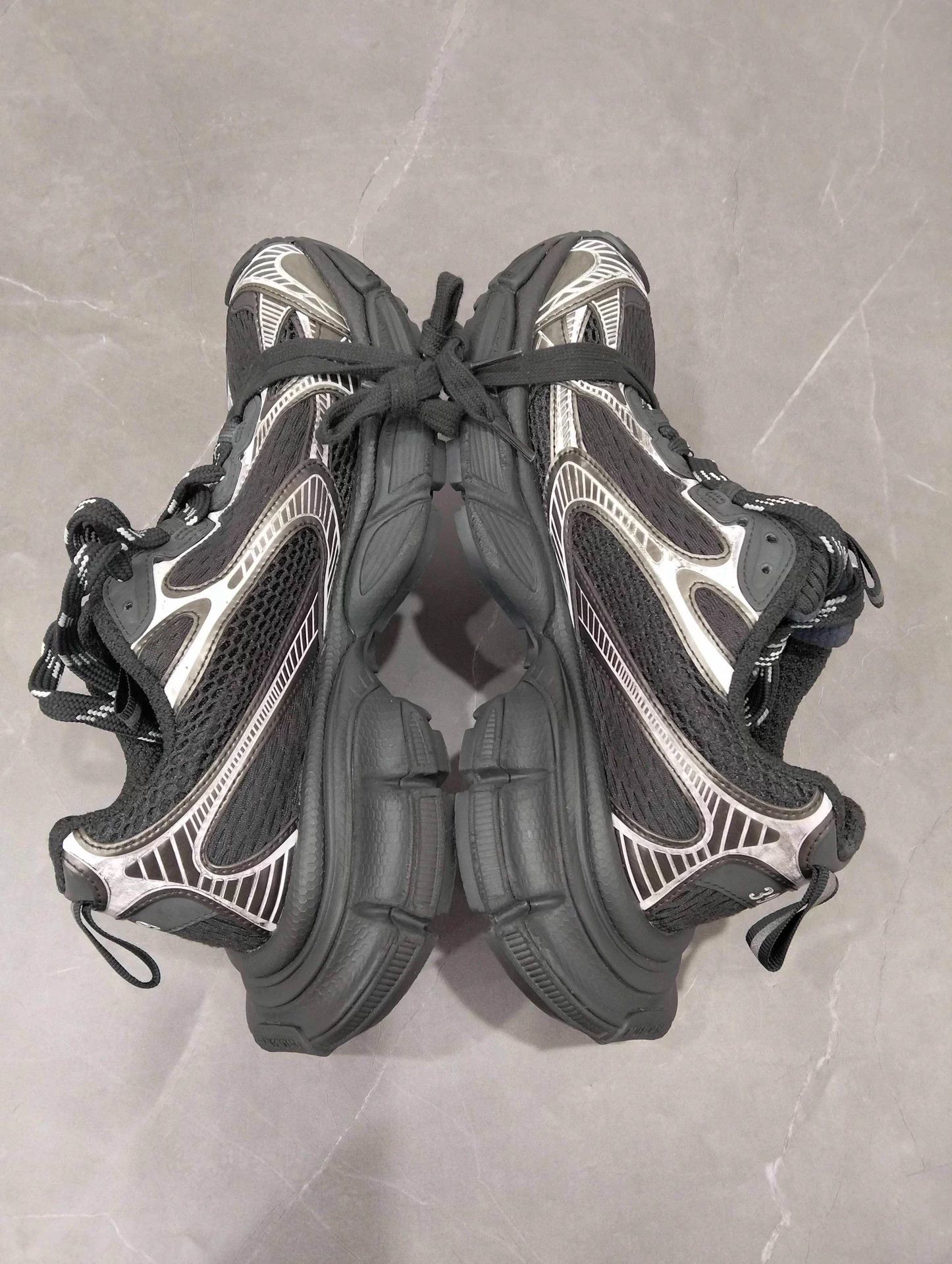 Balenciaga BALENCIAGA 3XL 39 Black Silver Size US 8.5 / IT 38.5 - 2 Thumbnail