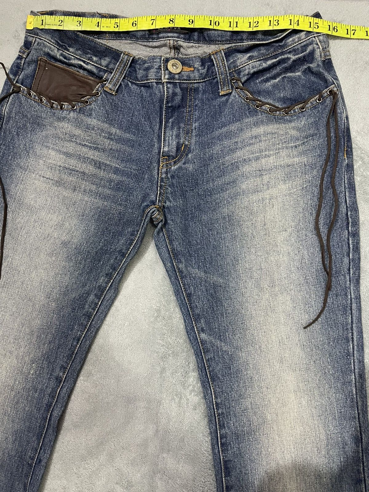 Japanese Brand × LOWBOX LOWBOX SNAKE POCKET Blue faded wash style loose jeans Size US 31 - 4 Thumbnail