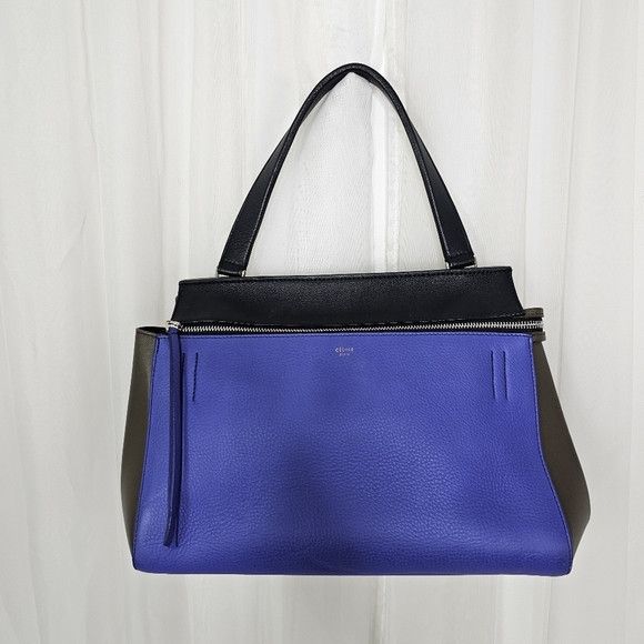 Celine Céline Edge Colorblock Leather Top Handle Handbag Purple Size ONE SIZE - 2 Thumbnail