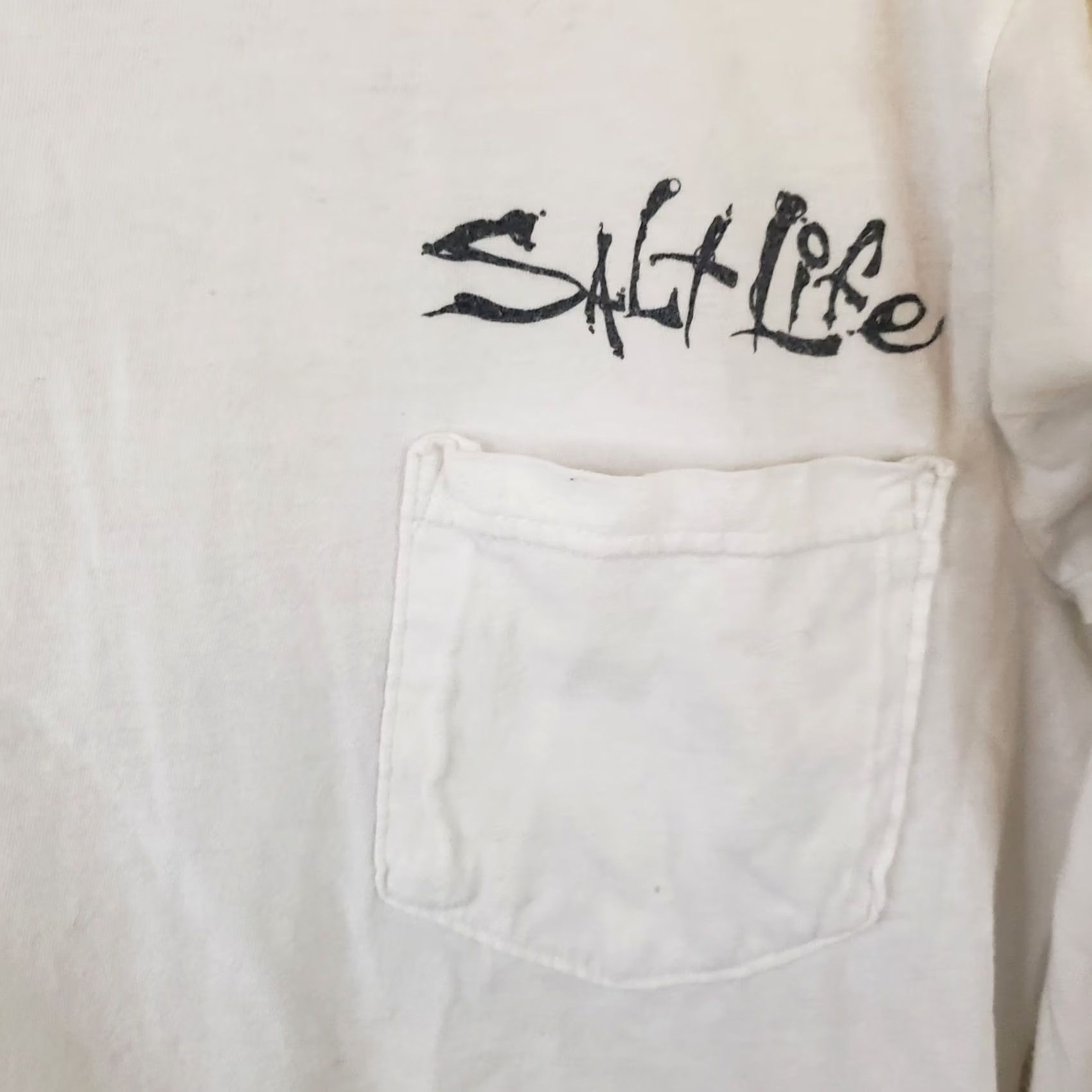Vintage Salt Life Live Salty Men's S White Dive Flag Pirate Graphic Logo T-Shirt Size US S / EU 44-46 / 1 - 4 Thumbnail