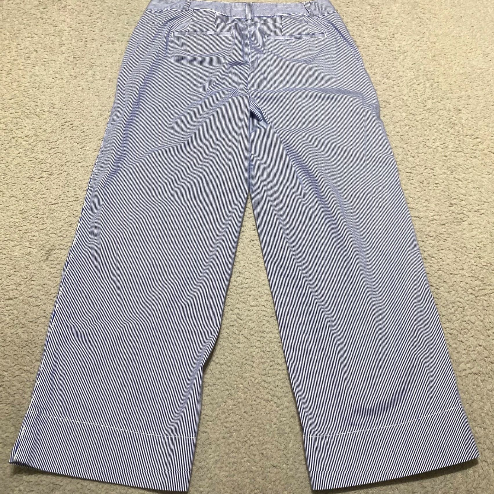 Talbots Talbots Womens Pants Cropped Wide-Leg High Rise 18W Black Striped - Talbots - Plus Size - Wide-Leg Cropped Pant for Workwear Size 40" / US 18 - 2 Thumbnail