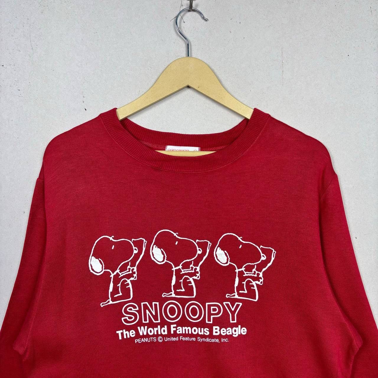 Peanuts Vintage 90s Peanuts Snoopy Crewneck Sweatshirt Red Size L Size US L / EU 52-54 / 3 - 3 Thumbnail