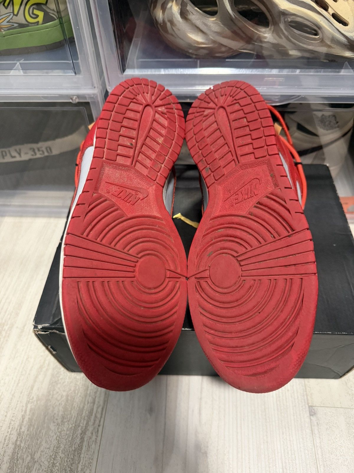 Nike × Off-White Off-White Nike Dunk Low University Red Size US 8 / EU 41 - 7 Thumbnail