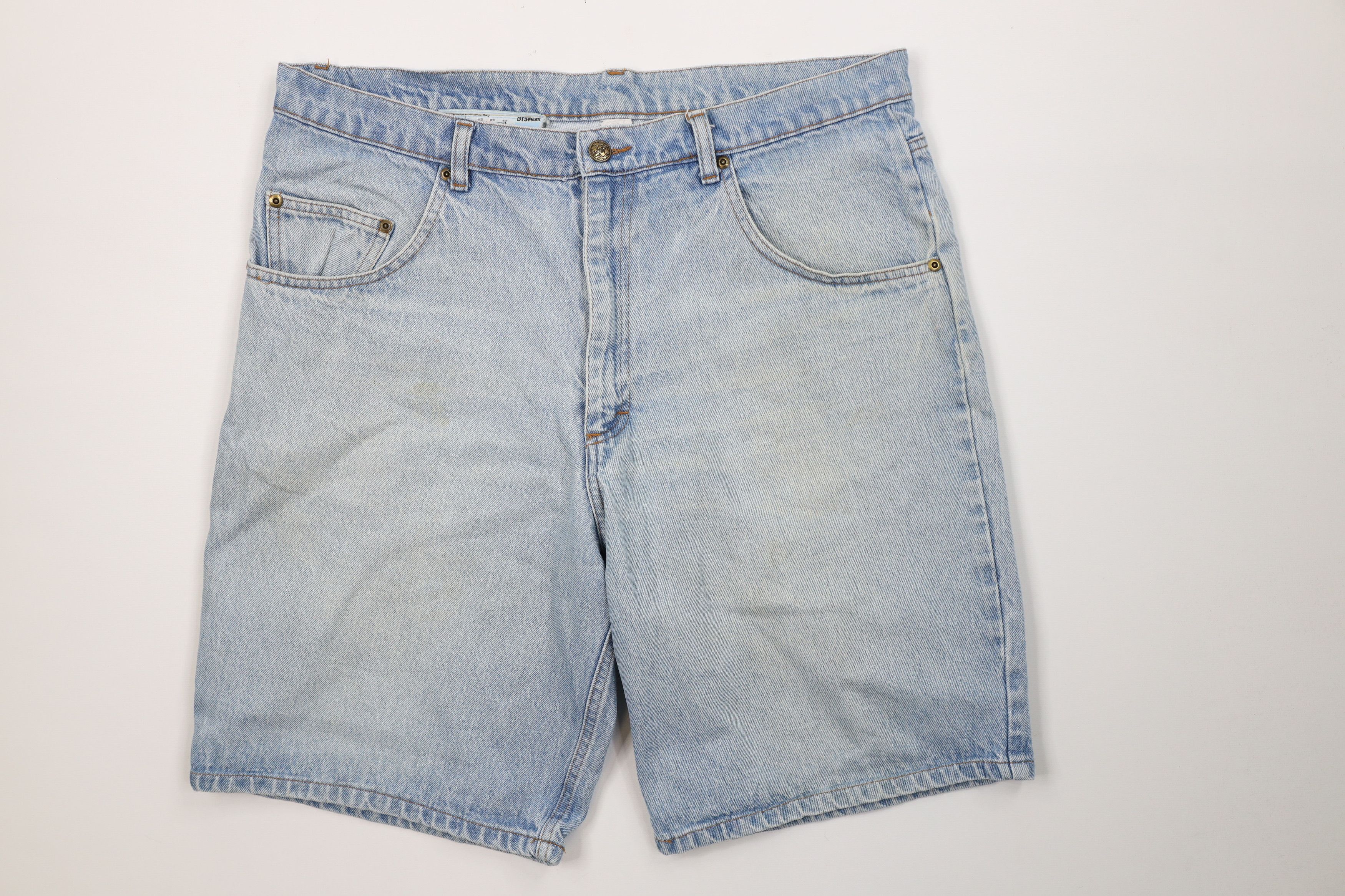 Vintage Vintage 90s MLB Baseball Spell Denim Jean Shorts Jorts USA Size US 36 / EU 52 - 1 Thumbnail