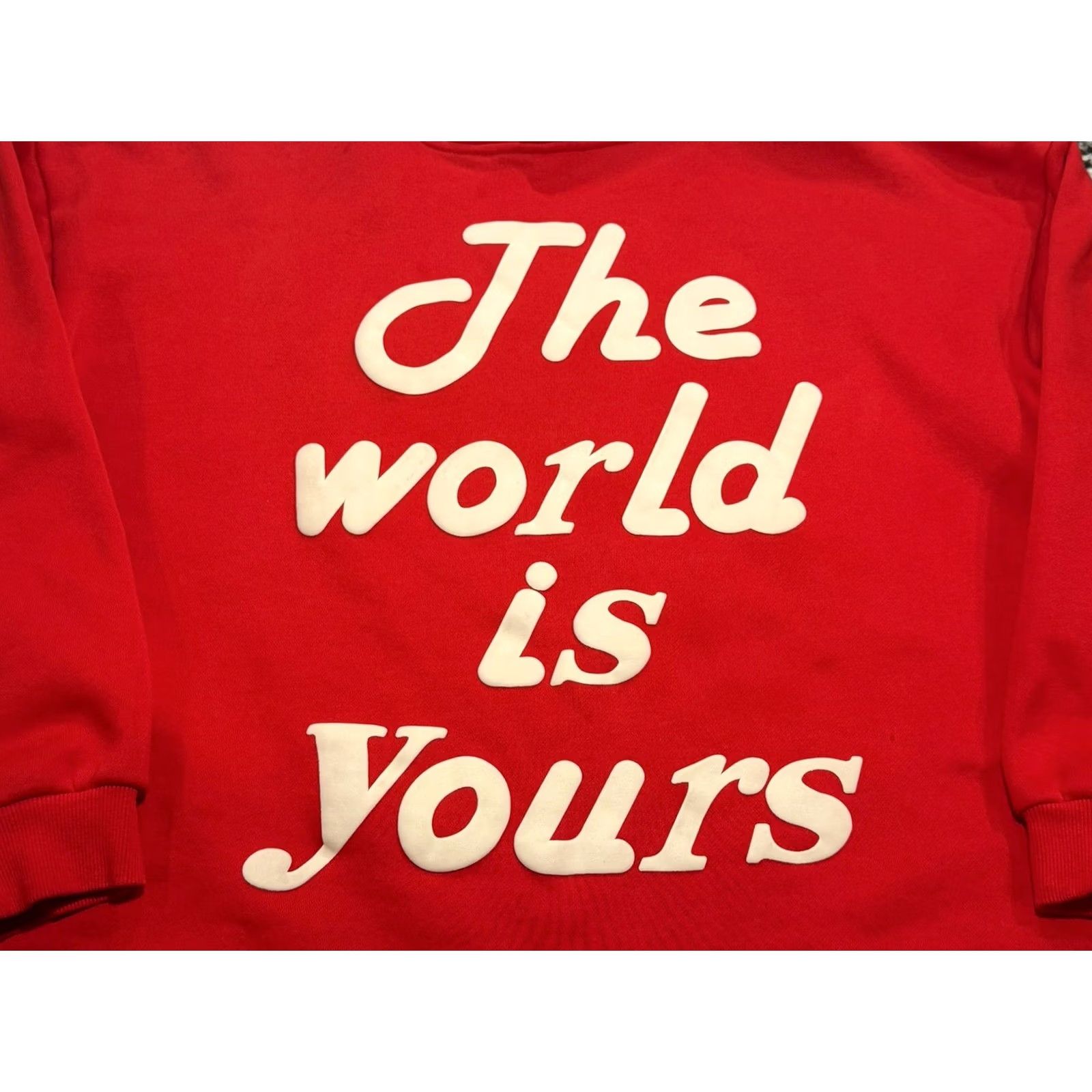 Vintage Milli Merch Red Cropped Hoodie W/ Pockets “The World Is Yours” Mens Sz S RARE Size US S / EU 44-46 / 1 - 2 Thumbnail