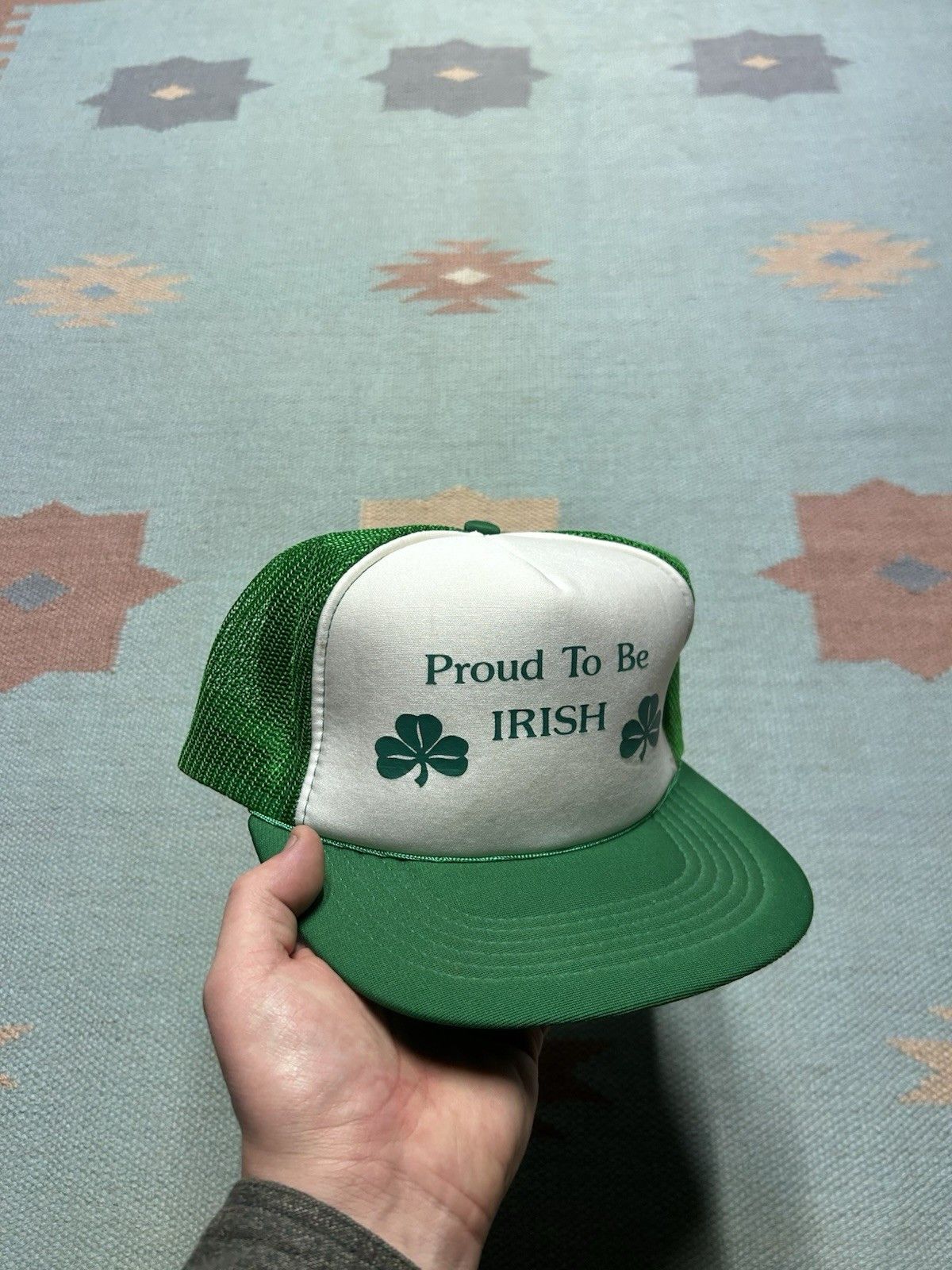 Vintage Vintage trucker hat proud to be Irish clover green white Size ONE SIZE - 1 Thumbnail
