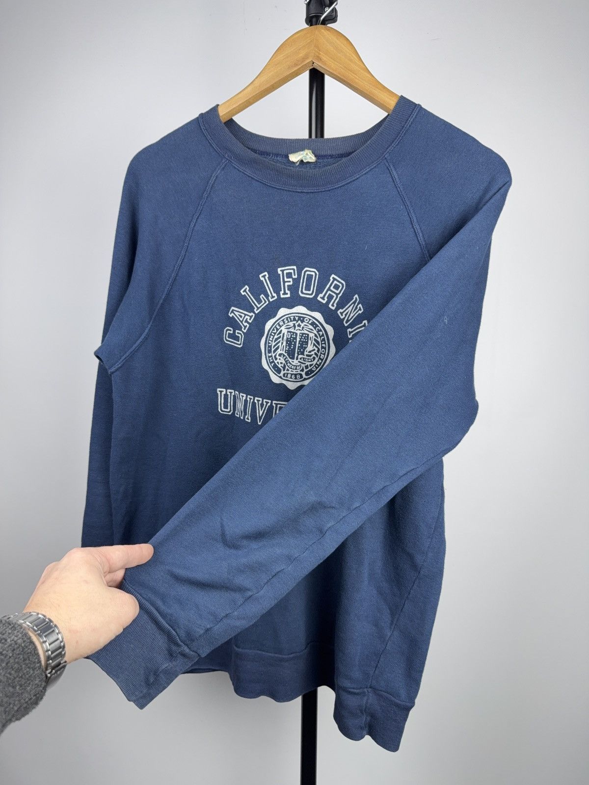 Vintage Vintage 80s California University Crewneck Sweatshirt Blue Size US M / EU 48-50 / 2 - 5 Thumbnail
