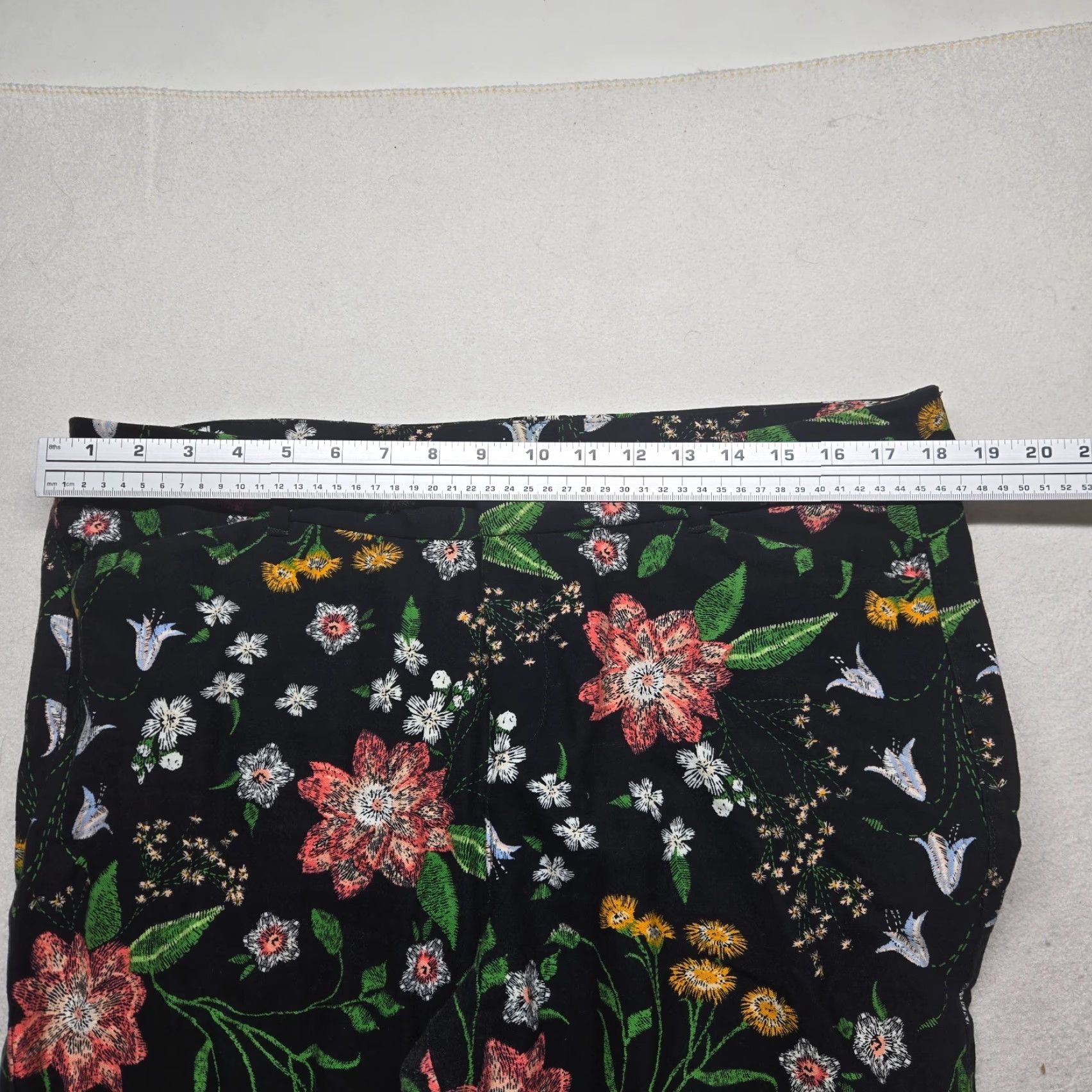Old Navy Old Navy Floral Pants Women's 16 Mid Rise Skinny Ankle Casual Workwear Blue Size 38" / US 16 / IT 52 - 5 Thumbnail
