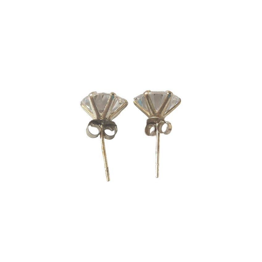 The Unbranded Brand Round Cut CZ Cubic Zirconia Stud Earrings Sterling Silver Size ONE SIZE - 4 Thumbnail