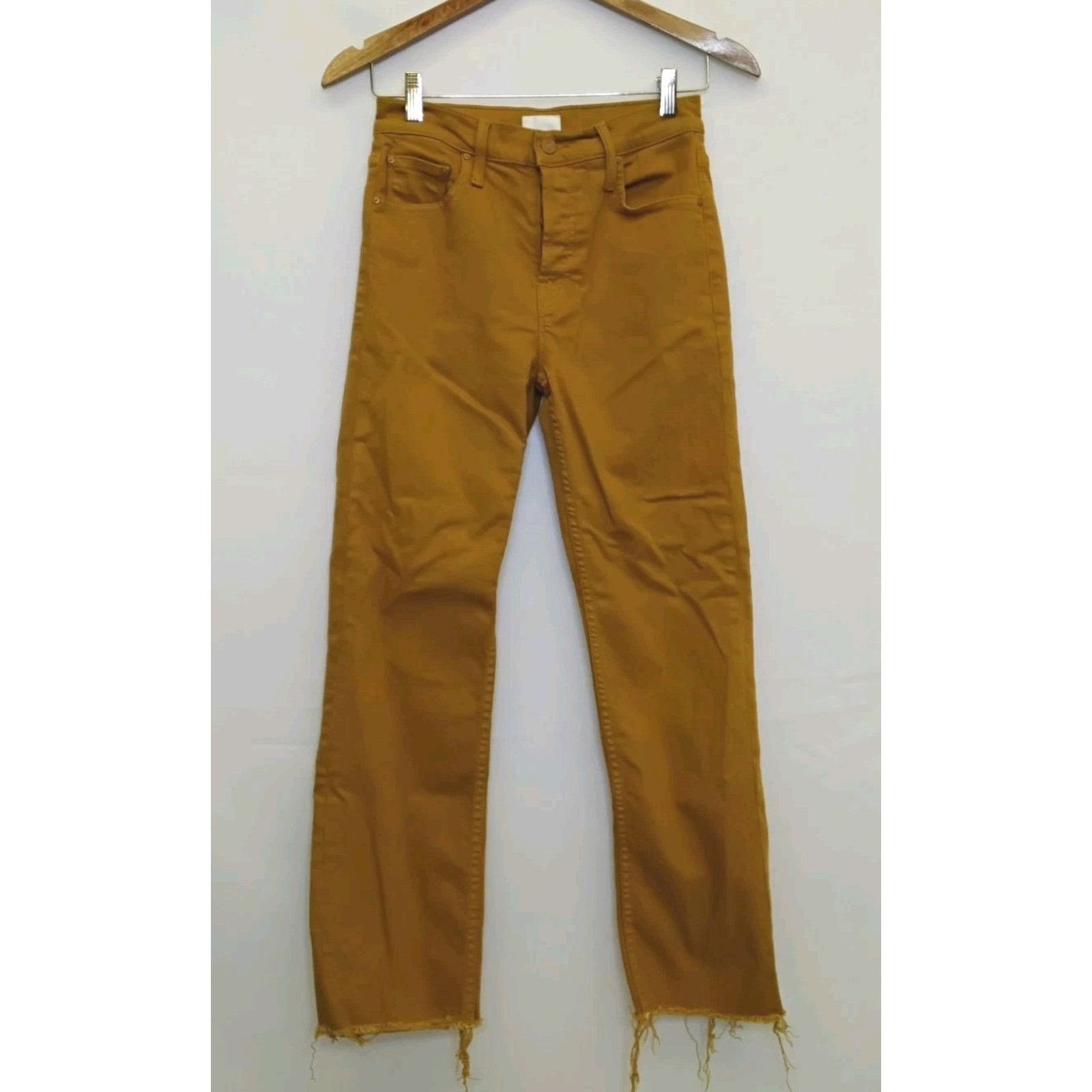 MOTHER Mother Tomcat Ankle Fray Jeans Women's 25 Mustard Yellow Size 25" / US 0 / IT 36 - 2 Thumbnail