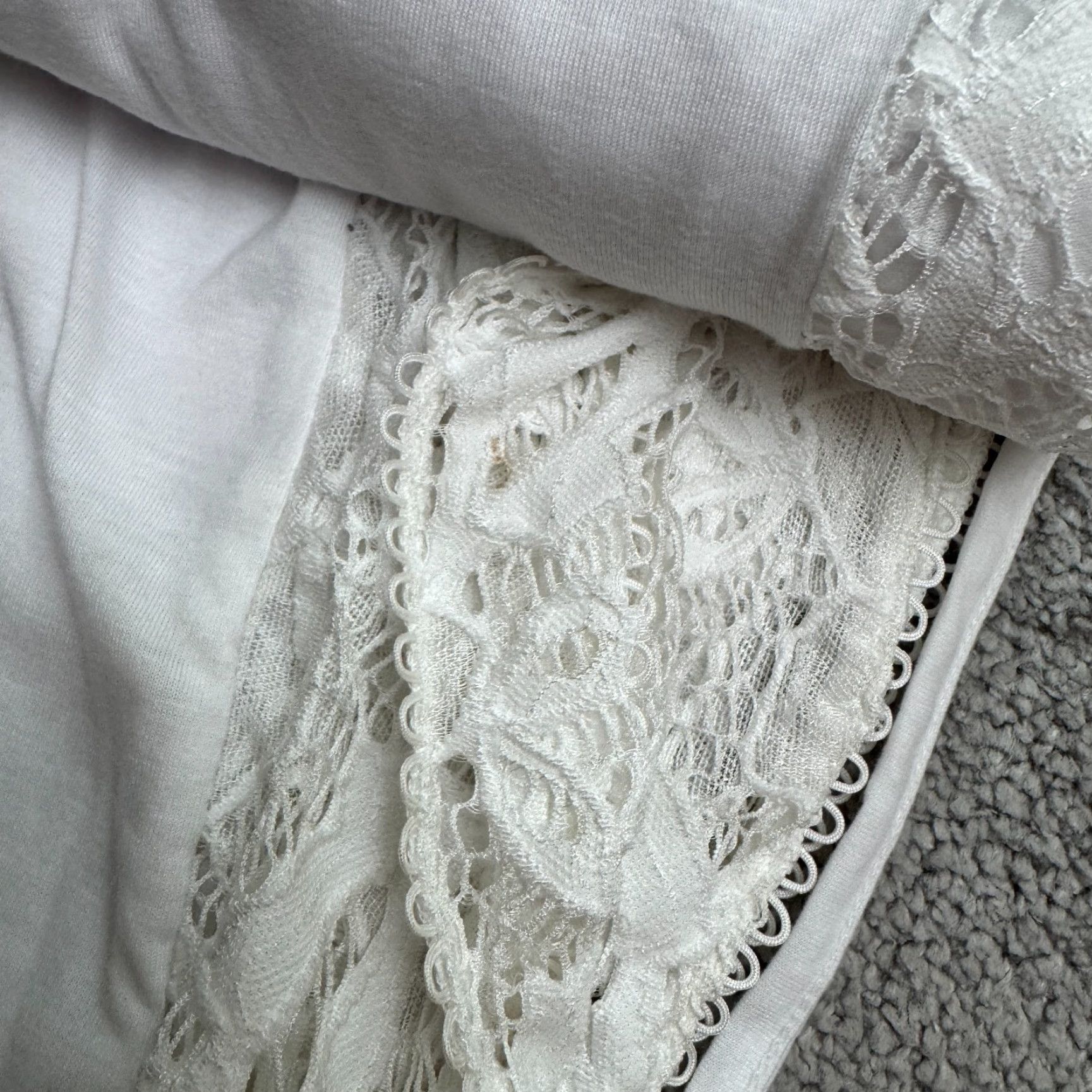 Vintage Dotti White Sheer Lace Panel Swimwear Cover Up Tunic Mini Dress Womens Small Top Size S / US 4 / IT 40 - 7 Thumbnail