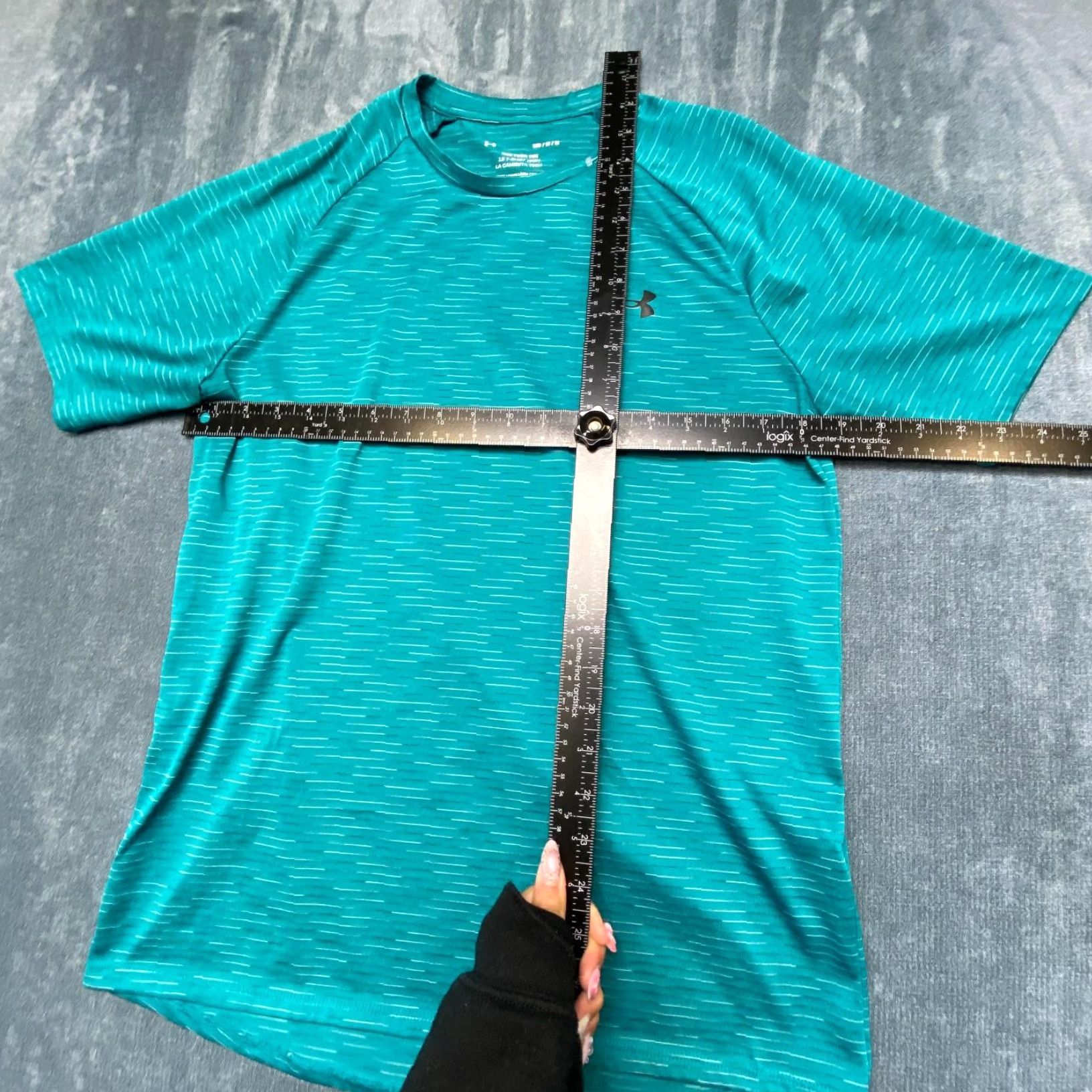 Under Armour VINTAGE Under Armour La Camiseta Tech T Shirt Mens Medium Teal Striped Raglan Sleeve Size US M / EU 48-50 / 2 - 6 Thumbnail