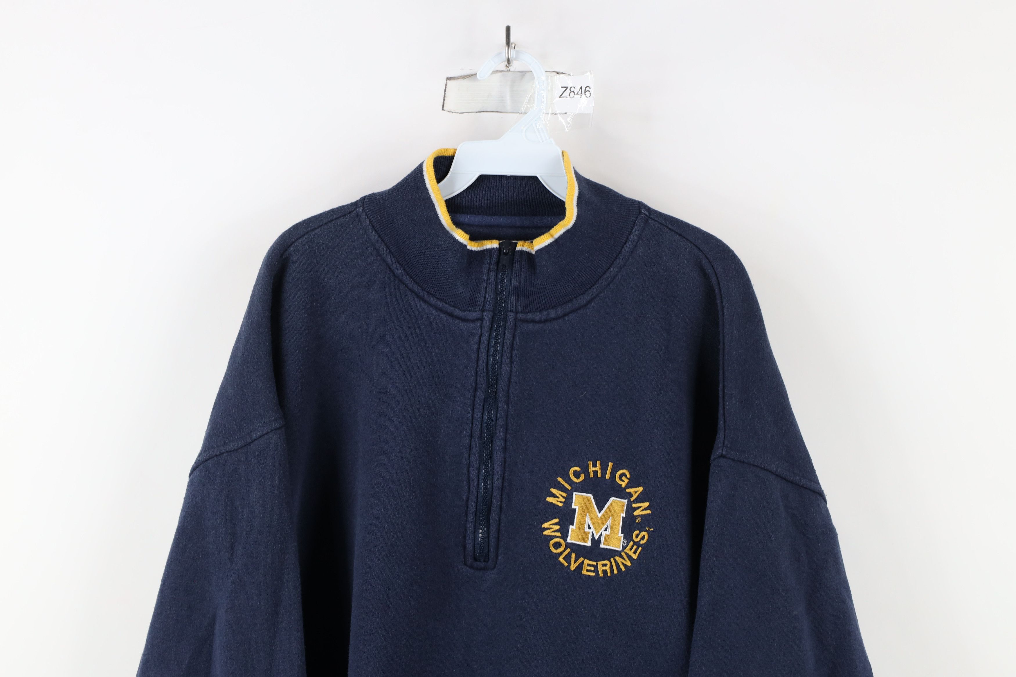 Vintage Vintage 90s University of Michigan Pullover Sweatshirt Size US XL / EU 56 / 4 - 2 Thumbnail