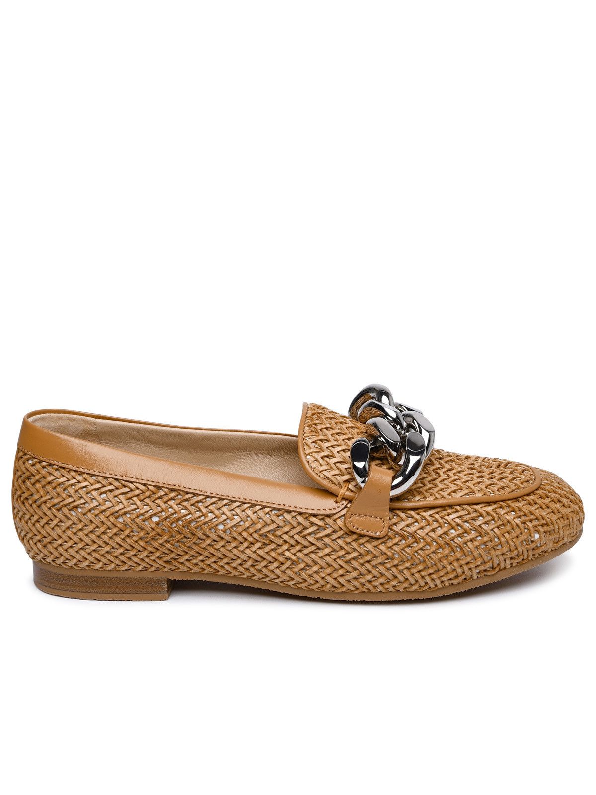 image of Casadei 'hanoi' Natural Vegan Leather Loafers in Brown, Women's (Size 7)
