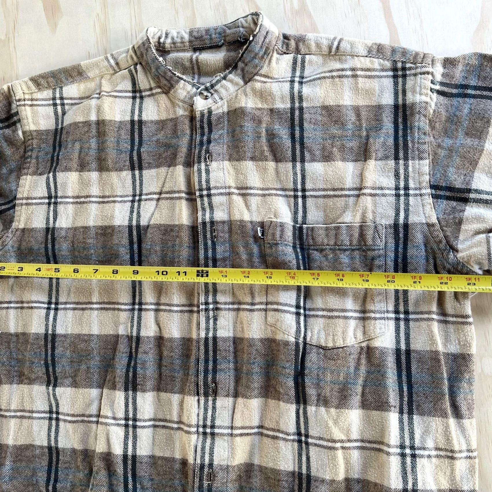 Vintage Gear Seven Shirt Mens Large Brown Plaid Flannel Long Sleeve Button Up Workwear Size US L / EU 52-54 / 3 - 6 Thumbnail