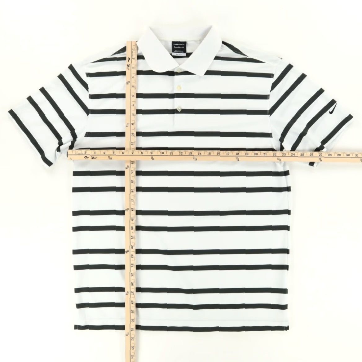 Nike Nike Dri-Fit Golf Black Striped Polo Shirt White Men's XL Shirt Size US XL / EU 56 / 4 - 3 Thumbnail