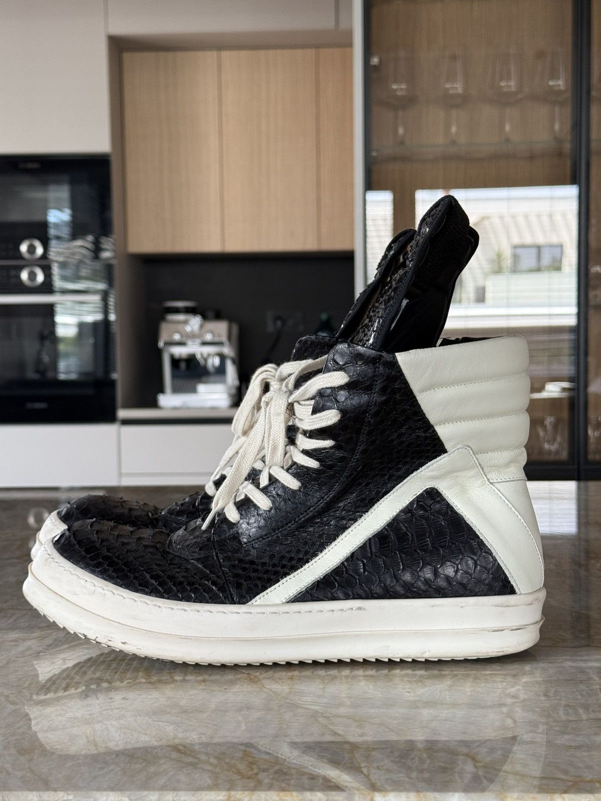 Rick Owens Natural Python Rick Owens Geobasket Size US 11 / EU 44 - 3 Thumbnail