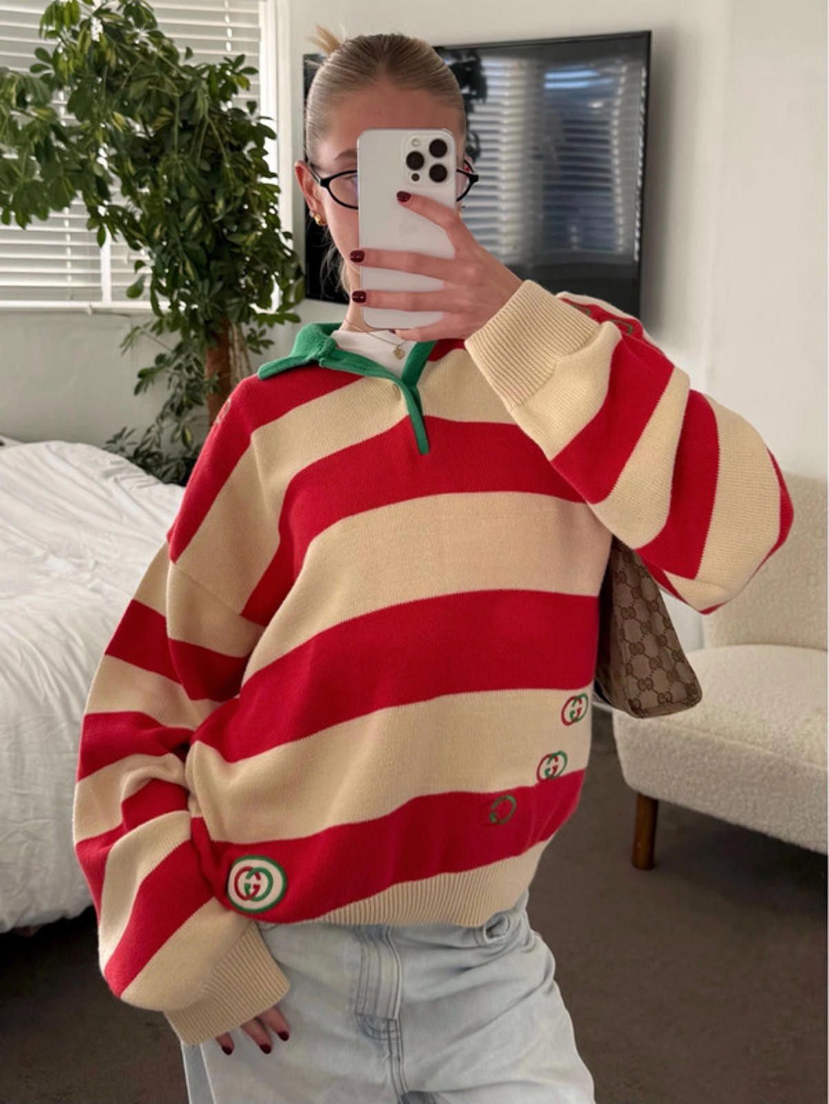 Gucci Gucci striped knit polo jumper Size XL / US 12-14 / IT 48-50 - 1 Thumbnail
