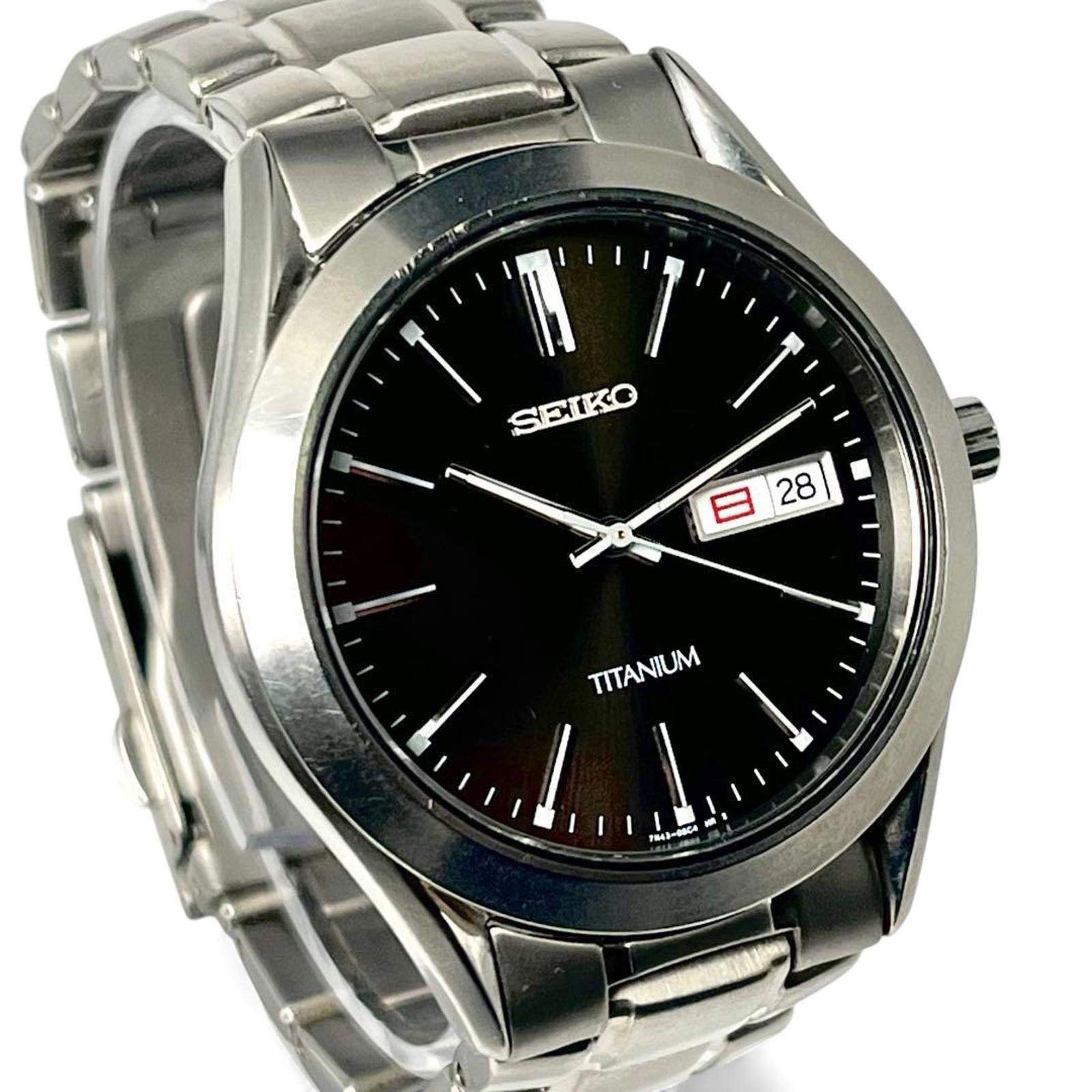 Seiko Seiko - Titanium Men's Wristwatch with Black Dial Size ONE SIZE - 4 Thumbnail