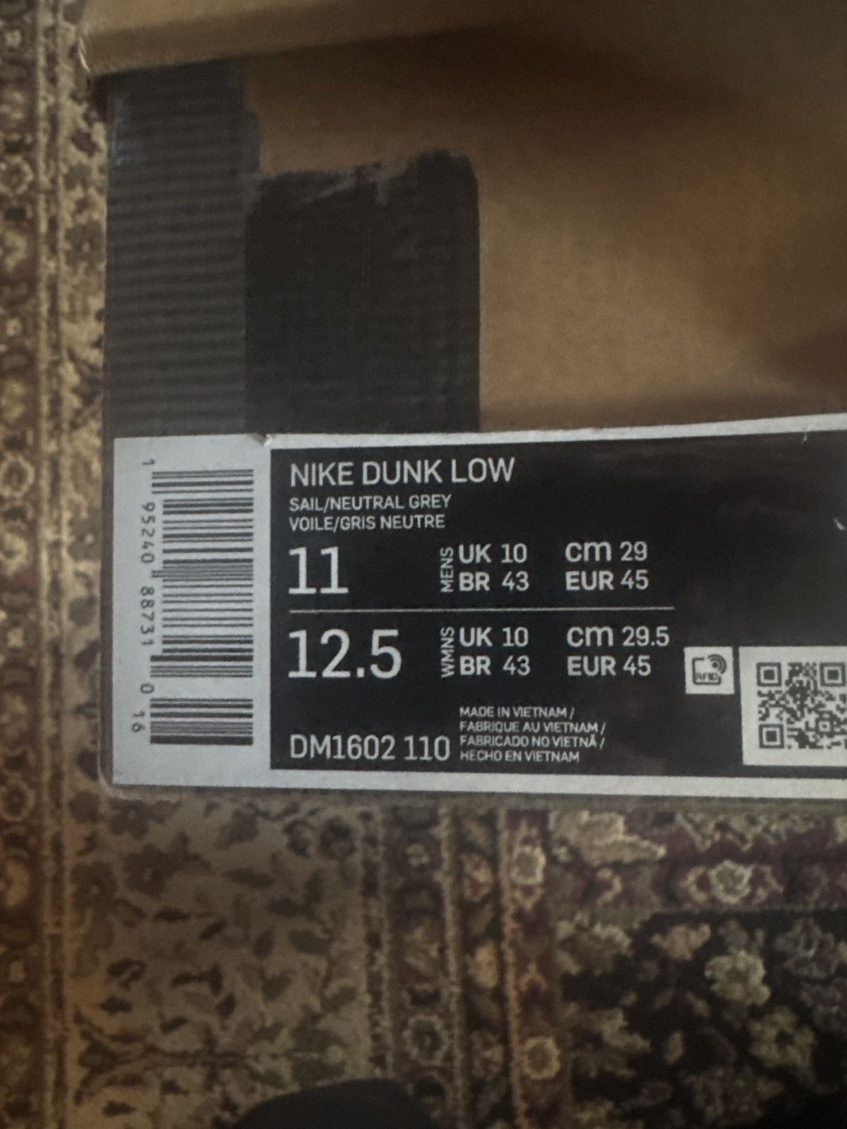 Nike × Off-White Nike Dunk Low Off White Lot 06/50 Size US 11 / EU 44 - 3 Thumbnail